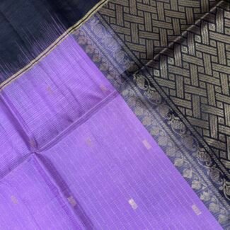 Purple Soft Silk With Black Border