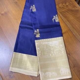 Navy Blue Deer Pure Silk