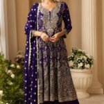 The Royal Violet Heavily Embroidered Anarkali Set