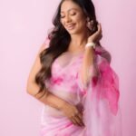 Pink Floral - Organza saree