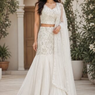 White Mermaid Lehenga set