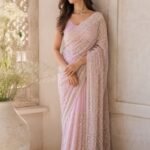 Pastel Pink - Chikankari saree