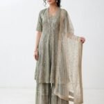 The Muted Sage Sequined Sharara Set
