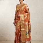 Rust Orange Banarasi -  Silk Saree