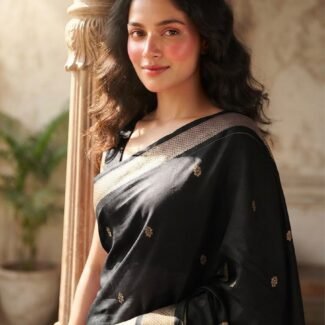 Midnight Black - Cotton Saree