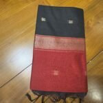 Charcoal Black and Crimson Saree
