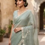 Seafoam Sage - Tissue Saree
