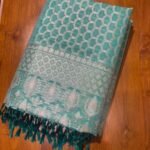 Seafoam Green Silver Zari - Banaras  Saree
