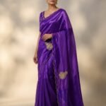 Royal Purple Shimmer - Organza Saree