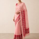 Blush & Berry Embroidered - Tissue  Saree