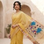 Muted Gold Yellow Paithani - Tissue Saree