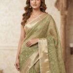 Sage Green -  Tissue Saree