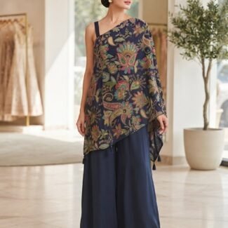 Midnight Paisley - Poncho Set