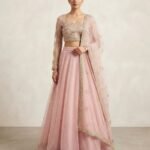 The Powder Pink Sequin Net Lehenga Set