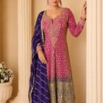 The Magenta & Indigo Dual-Tone Anarkali Set
