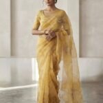Yellow Floral - Organza Saree