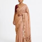 Blush Peach - Striped Saree