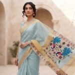 Sky Blue Paithani -  Tissue Saree