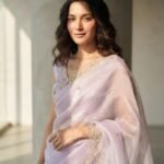 Lilac Dream Embroidered Organza Saree