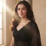 Midnight Black Sequin Saree